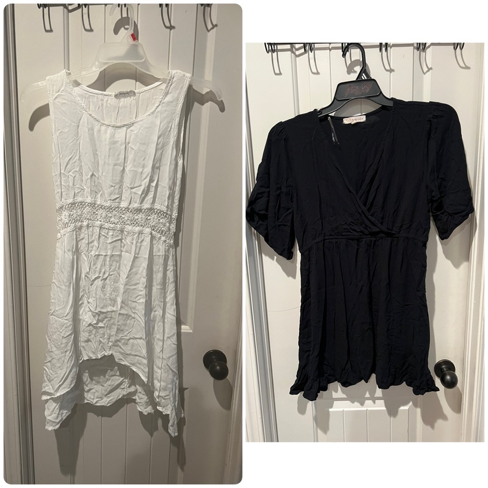 Bundle of 2 White and Black Swim Coverups women’s sz large and XL